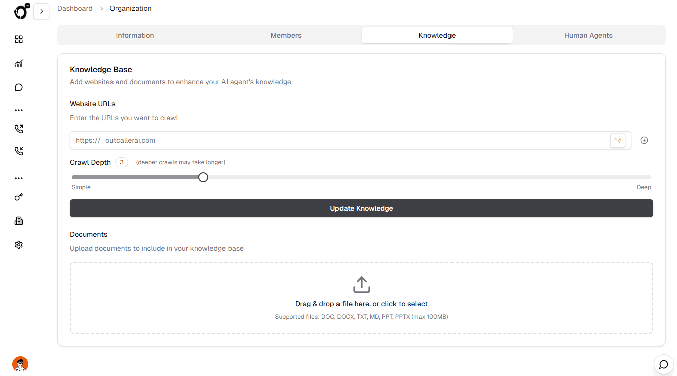 Step 1: Add your Knowledge Base